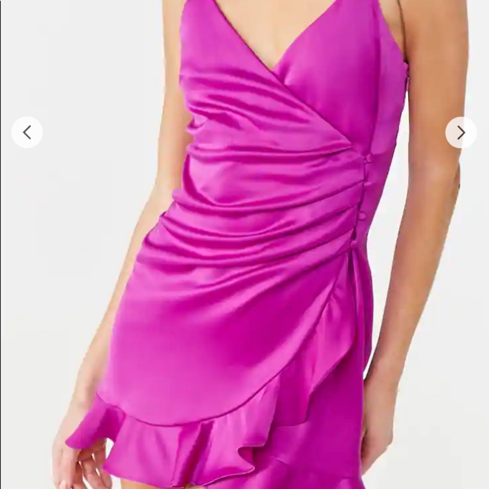 Satin purple mini party dress
